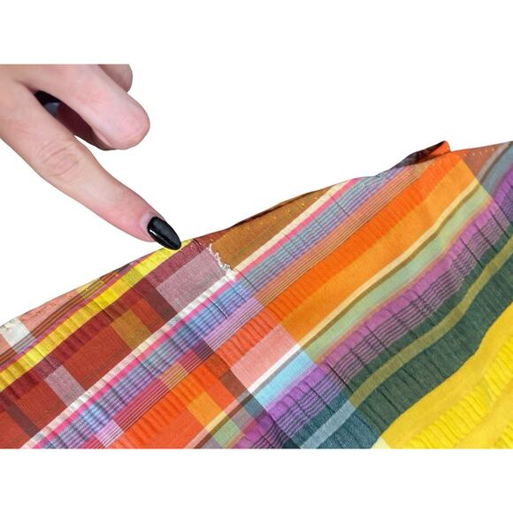 Rare Vtg Bullocks Collegienne Women 26" Multicolor Plaid Circle A-Line Skirt EUC - Picture 5 of 6